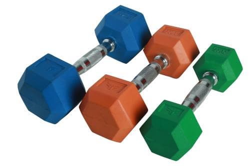 colorful rubber dumbbell